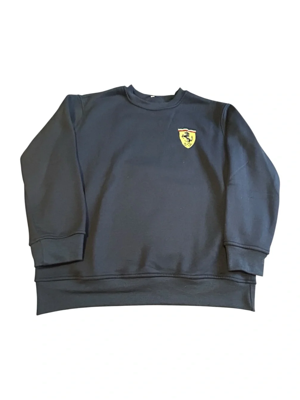 Sportscar Racing Crest Embroidered Crewneck Sweatshirt Black Size M - Picture 1 of 8